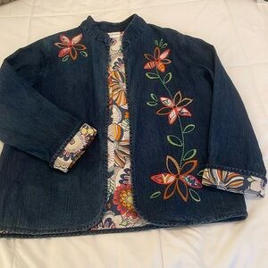 Alfred Dunner - Woman’s embroidered and appliquéd denim jacket